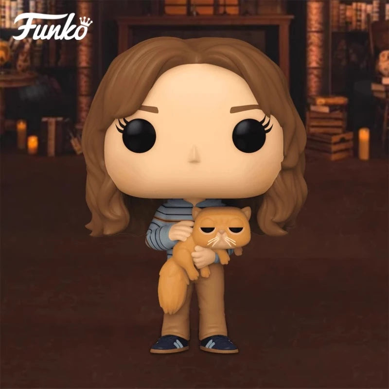 Genuine Edition FUNKO POP™ Harry Potter: Hermione with Crookshanks Anime Desktop Decoration Toys Collectible Model