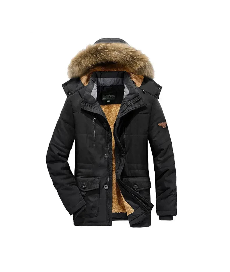 Waterproof Fleece Hooded Men Outdoor Jacket - Inclusive sizes — up to 6XL