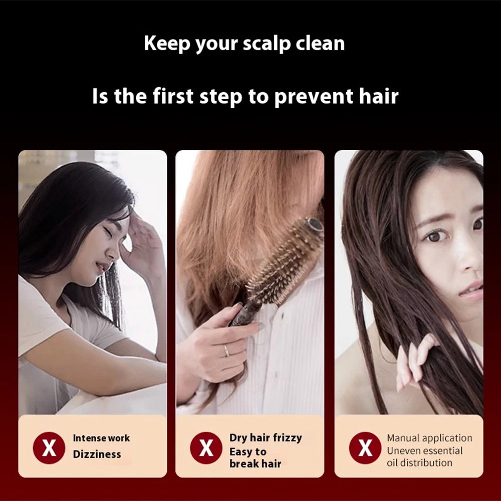 Electric Massage Comb 3 Modes Portable Red Light Laser Comb for Hair Follicle Hair Follicles On The Head Essence Oil Applicator