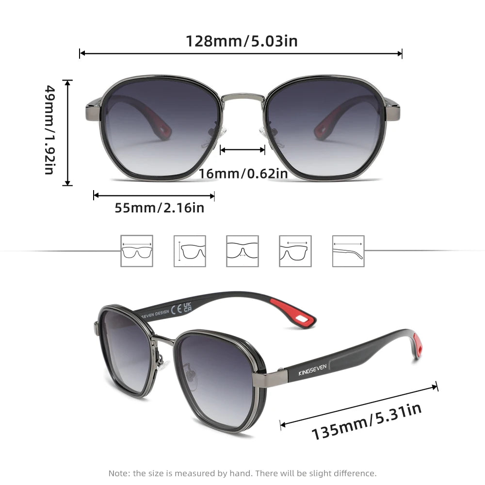 Diseño retro unisex | Gafas de sol polarizadas con protección UV400 y montura redonda de lujo