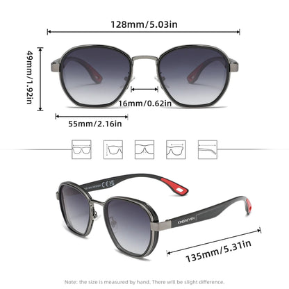 Diseño retro unisex | Gafas de sol polarizadas con protección UV400 y montura redonda de lujo