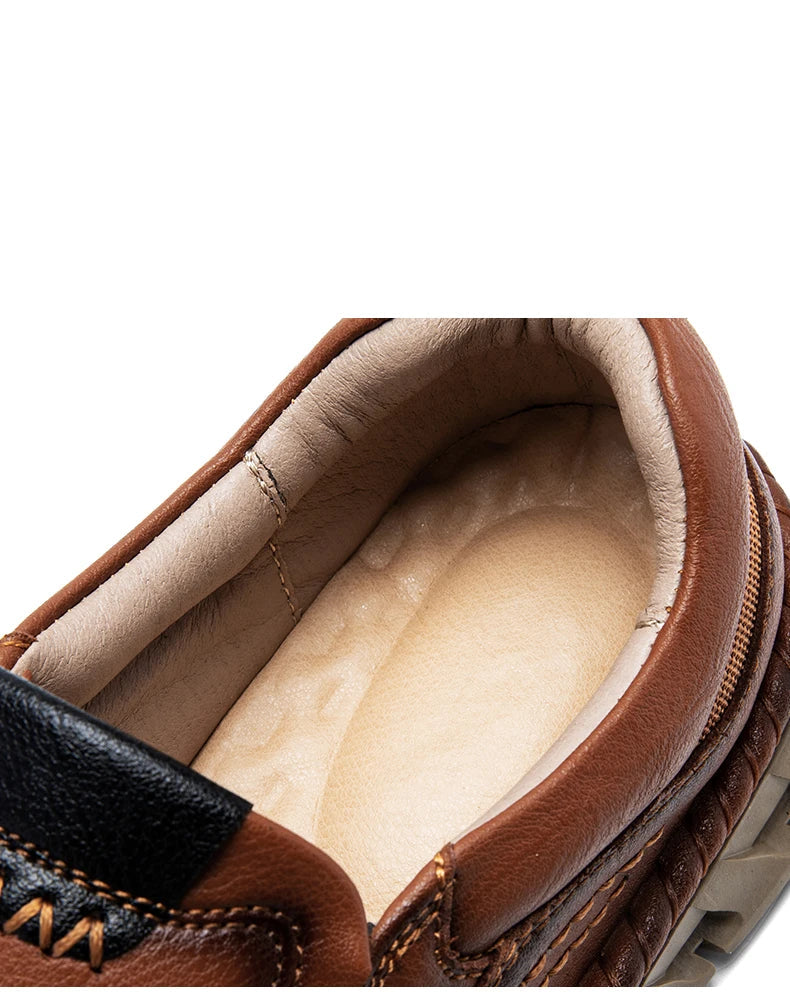 Mænds håndlavede loafers i ægte læder – ultrakomfortable fritidssko