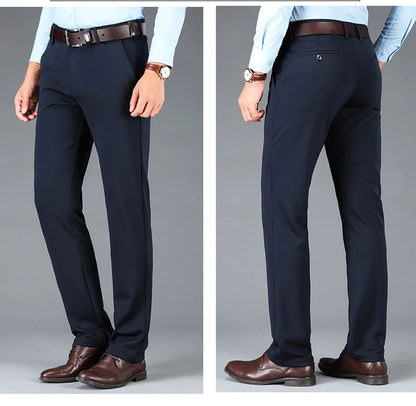 Calça masculina casual de negócios – secagem rápida, elástica & ajuste elegante