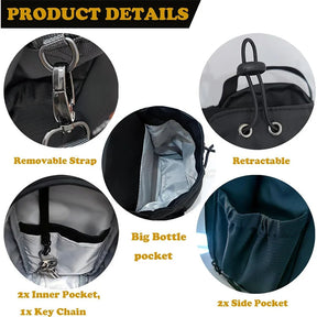 Sacca da palestra magnetica borsa per trasporto magnetico di grande capacità con tasca portatili portatili porta bottiglia per palestra accessori per palestra organizzatore