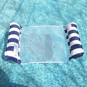 Chaise de salon gonflable à rayures pliables, adaptée aux fêtes de piscine et lits flottants de loisirs de plage avec dossier net