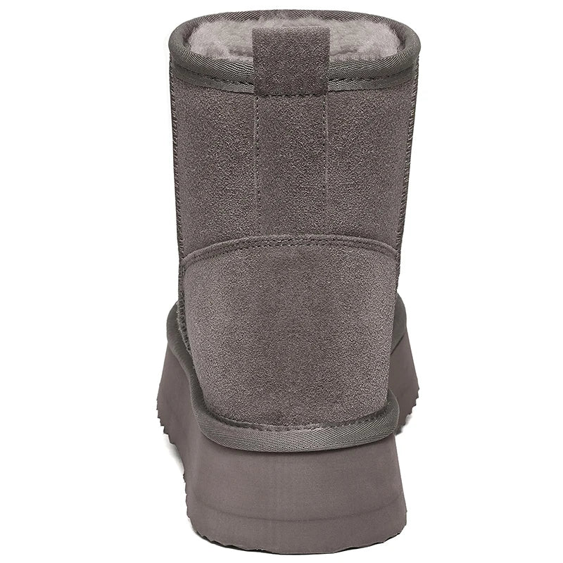 Women’s Warm Mini Mid-Calf Snow Boots – Thick-Bottomed, Fur-Lined Suede, Ultra-Comfortable Winter Shoes