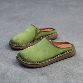 Slipisti estivi in ​​pelle autentica - Sole morbida, comfort fatti a mano e stile retrò