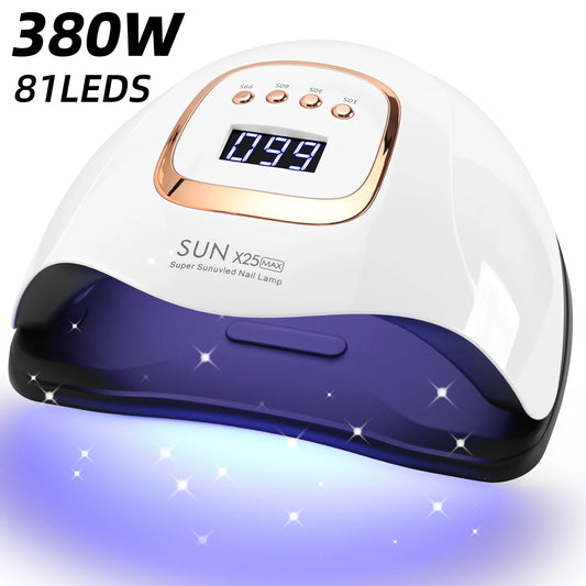 D Beauty 380W LED UV Lamp Dryer for Nails Gel Polish Drying Lamp with 4 Timer Setting Auto Sensor Professional Nail Light