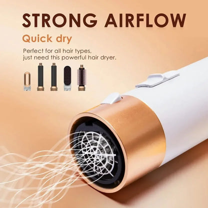 5 em 1 secador de cabelo pente de ar quente para ondular, alisar e dar volume ao cabelo com acessórios removíveis