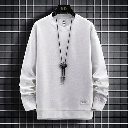 Conjunto Waffle Lounge Masculino – Moletom Casual de 2 Peças & Calças
