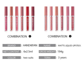 6 PCS Korean Lipstick Set – The Famous Korean Makeup | Long-Lasting, Waterproof & Matte -Original product- Free Shipping to Europe
