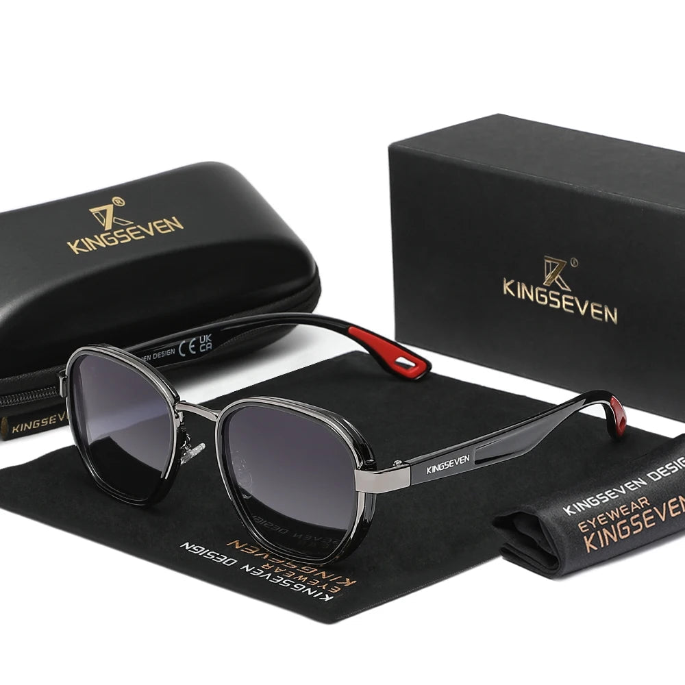 Diseño retro unisex | Gafas de sol polarizadas con protección UV400 y montura redonda de lujo
