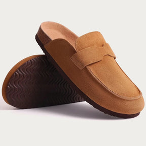 Nieuwe mannen suède klompen slippers zachte dames muilezels zomer kurk klompen slippers buitenstrand sandalen mode niet -slip thuisschoenen