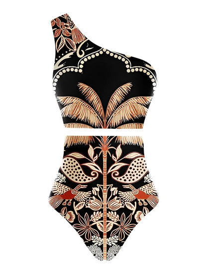 One Shoulder High Waist Bikini – Vadderade dambadkläder
