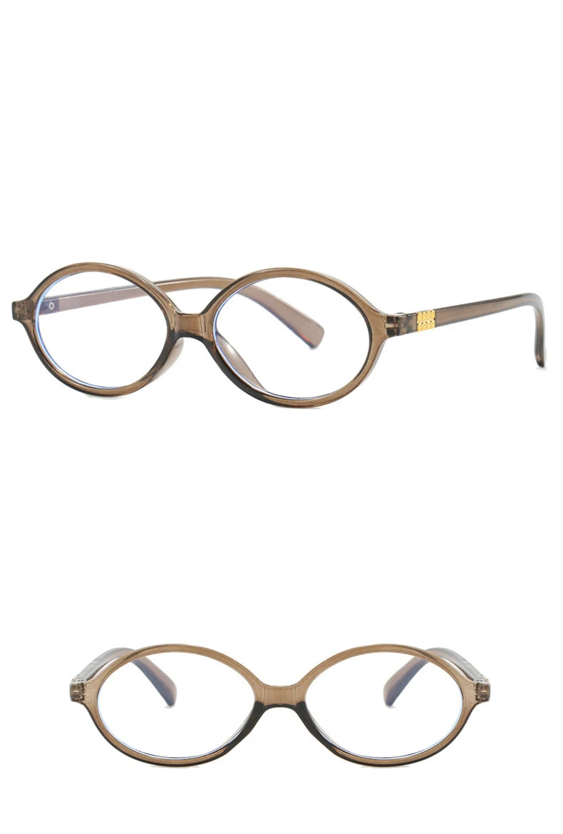 Oval Vintage Opticla Reading Glasses Women Small Size Anti Blue Light Computer Eyeglass Retro Prescription Spectacels