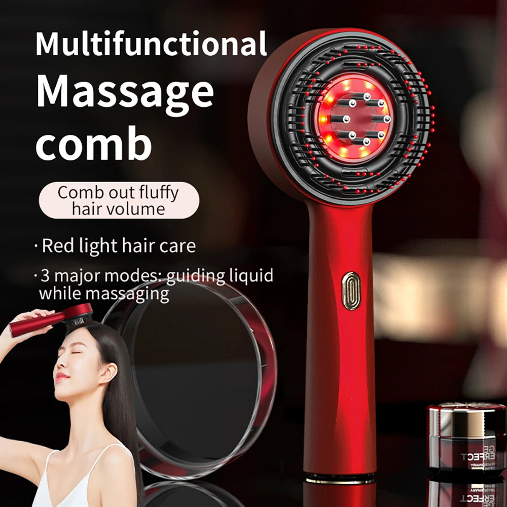 Electric Massage Comb 3 Modes Portable Red Light Laser Comb for Hair Follicle Hair Follicles On The Head Essence Oil Applicator