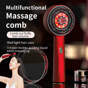 Electric Massage Comb 3 Modes Portable Red Light Laser Comb for Hair Follicle Hair Follicles On The Head Essence Oil Applicator