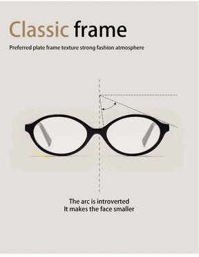 Glasses -Minimalist Oval Frame Glasses – Blue Light & Custom Prescription