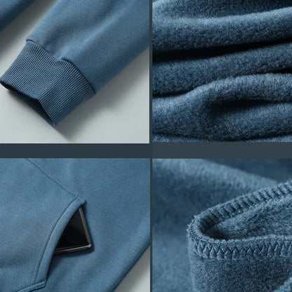 M–12XL - Felpa con cappuccio da uomo di grandi dimensioni - Zip, foderata in pile, cotone, vestibilità casual