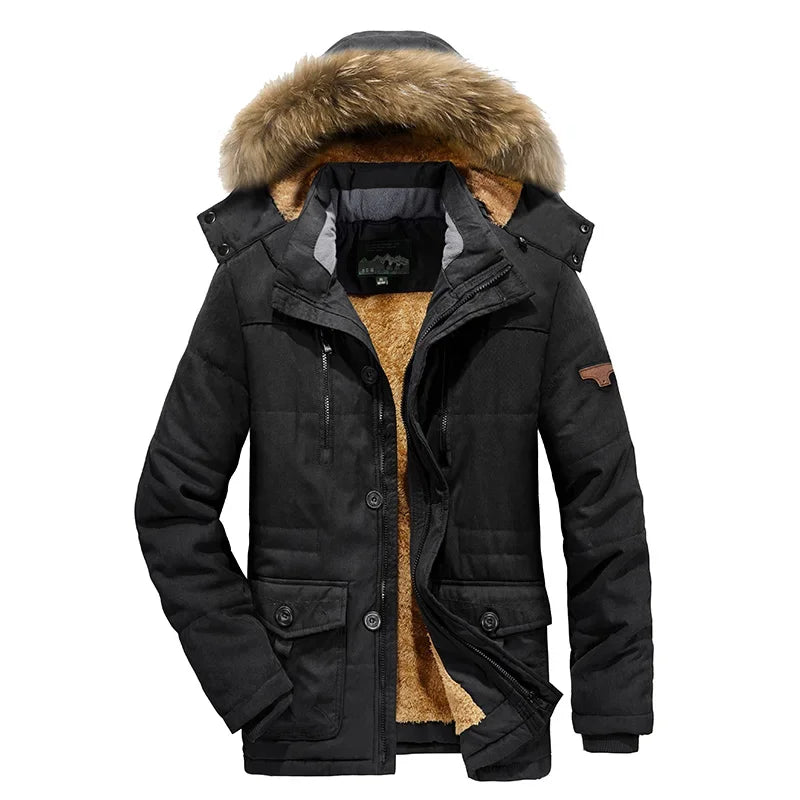 Waterproof Fleece Hooded Men Outdoor Jacket - Inclusive sizes — up to 6XL