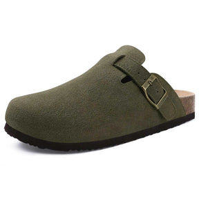 Fashion Suede Platform Mules – Soft Cork Clogs with Arch Support for All-Day Comfort