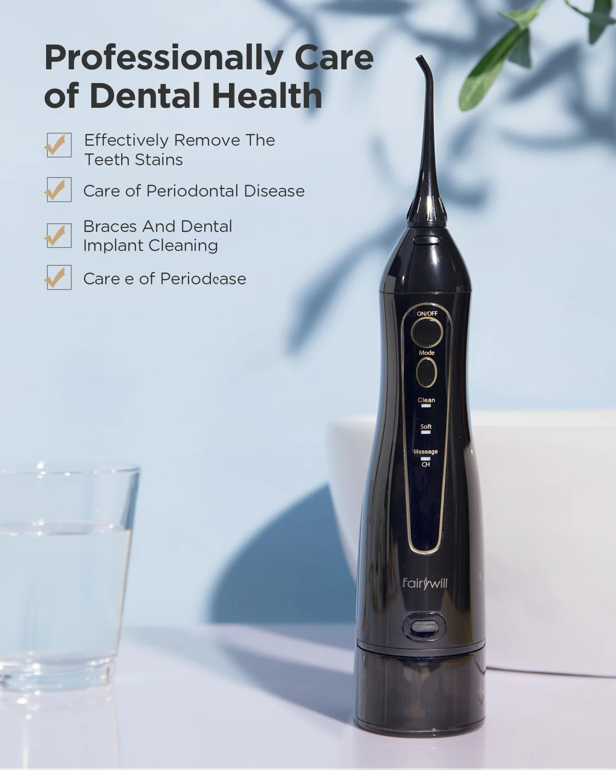 Water Flossers Oral Irrigator- Dental 3 Modes Water Tank for Teeth 300ML Waterproof Teeth Cleaner