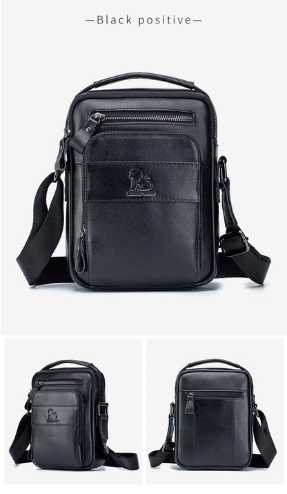 Men’s Retro Leather Crossbody – Premium Cowhide, Timeless Style & Everyday Functionality