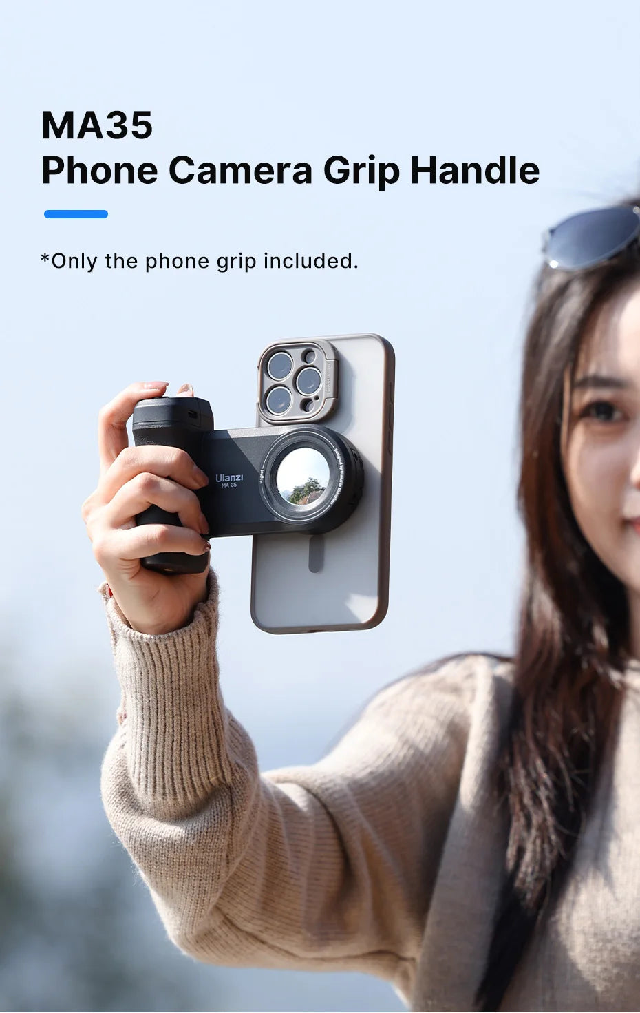 Ulanzi ™ Magsafe smartphone Camera Sluiter Grip Bluetooth Selfie -handvat als camerafoto -stabilisator Verticale horizontale shoot