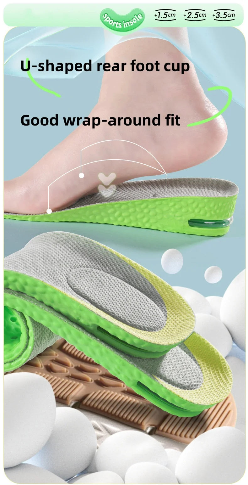 Air Cushion Insoles for Height, Shock Absorption & Odor Control