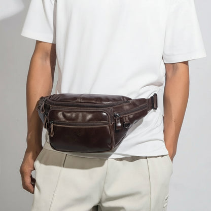 Midjeväska i äkta läder Casual Crossbody