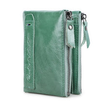 Guido portafoglio in pelle Donne Donne Luxury Brand Double-Zipper Piccola per piccola moneta Female Classic Bag del supporto per carta d'identità