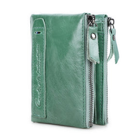 Guido portafoglio in pelle Donne Donne Luxury Brand Double-Zipper Piccola per piccola moneta Female Classic Bag del supporto per carta d'identità