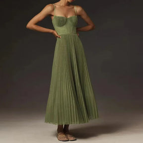 Flow with Style-Maxi abito a pieghe a A-line per primavera ed estate