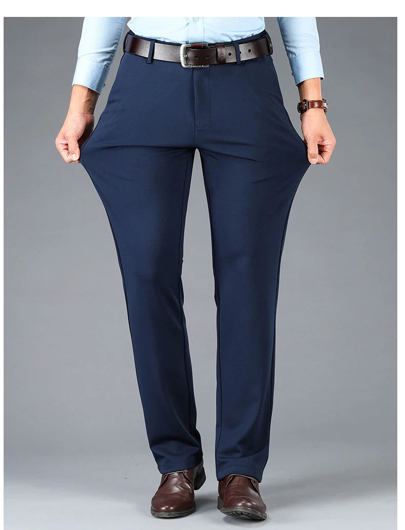 Calça masculina casual de negócios – secagem rápida, elástica & ajuste elegante