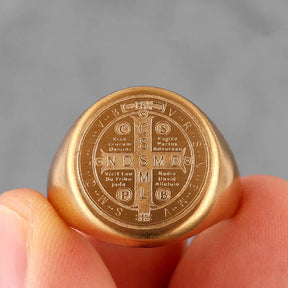 St. Benedict Cross Titanium Steel Ring – Christian Religious Jewelry Unisex