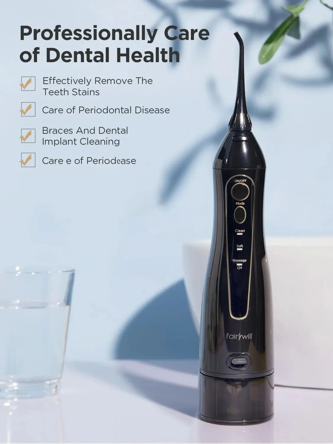 Water Flossers Oral Irrigator- Dental 3 Modes Water Tank for Teeth 300ML Waterproof Teeth Cleaner