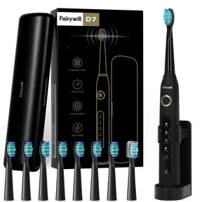 Sonic Electric Toothbrush – USB Rechargeable, Waterproof, with 8 Brush Heads & Travel Case - 100% original product