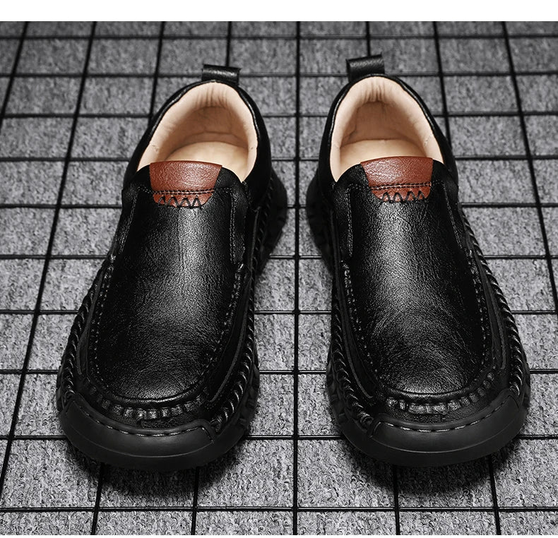 Mænds håndlavede loafers i ægte læder – ultrakomfortable fritidssko