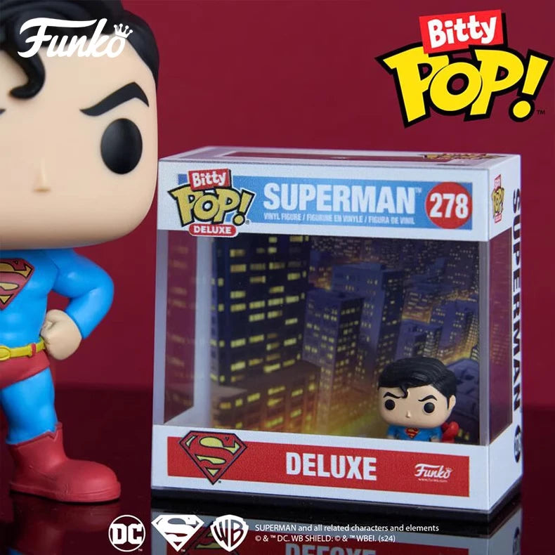 Edizione autentica Funko Pop ™ DC Superman e Batman Deluxe Edition Anime Action Desktop Decoration Ornament Toys Modello da collezione