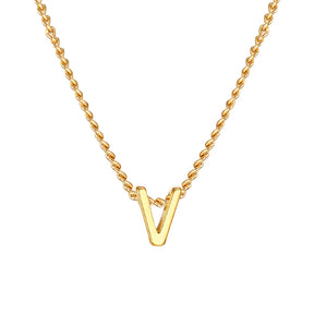 Chic Tiny A-Z Letters Necklaces for Women Girls, Gold Color Stainless Steel Initial Chokers,Small Pendent Necklaces Jewelry