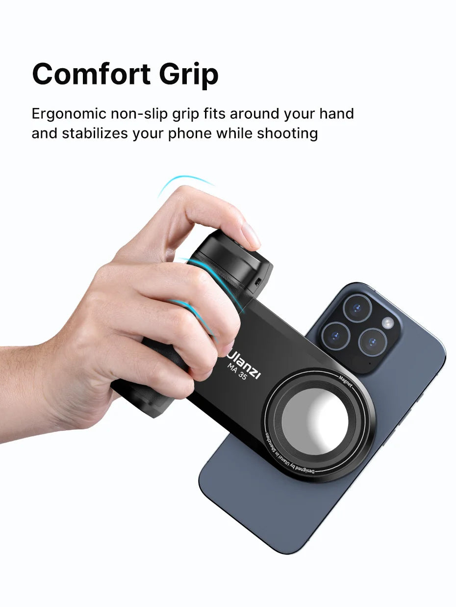 Ulanzi ™ Magsafe smartphone Camera Sluiter Grip Bluetooth Selfie -handvat als camerafoto -stabilisator Verticale horizontale shoot