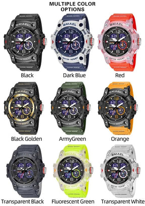 Miami Men's Sports Watch - étanche, alarme, chronomètre, rétroéclairage LED et affichage à double temps