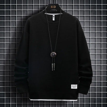 Conjunto Waffle Lounge Masculino – Moletom Casual de 2 Peças & Calças