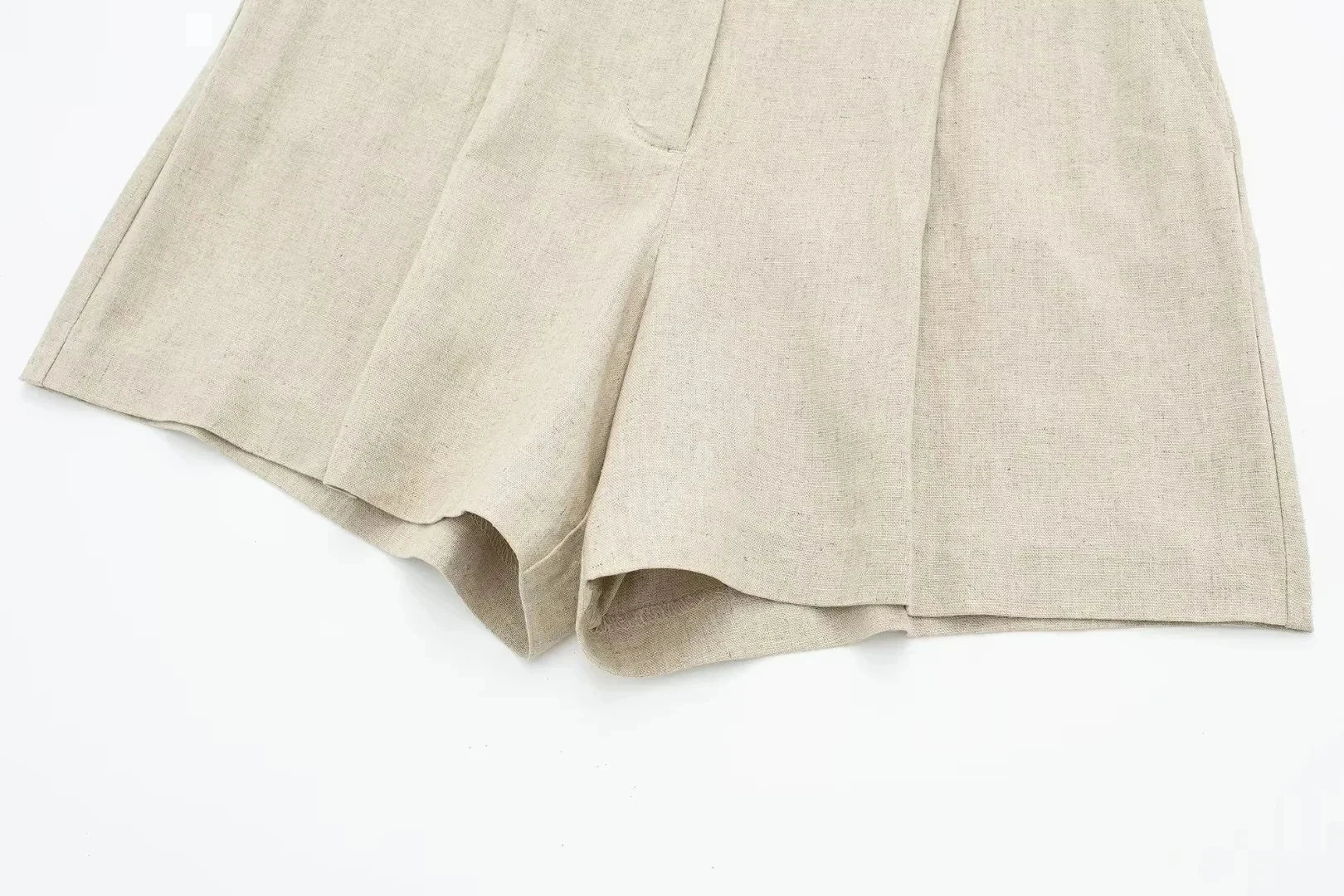 Women’s Linen Vest Shorts Set – V Neck Chic Summer Casual  Office Outfit