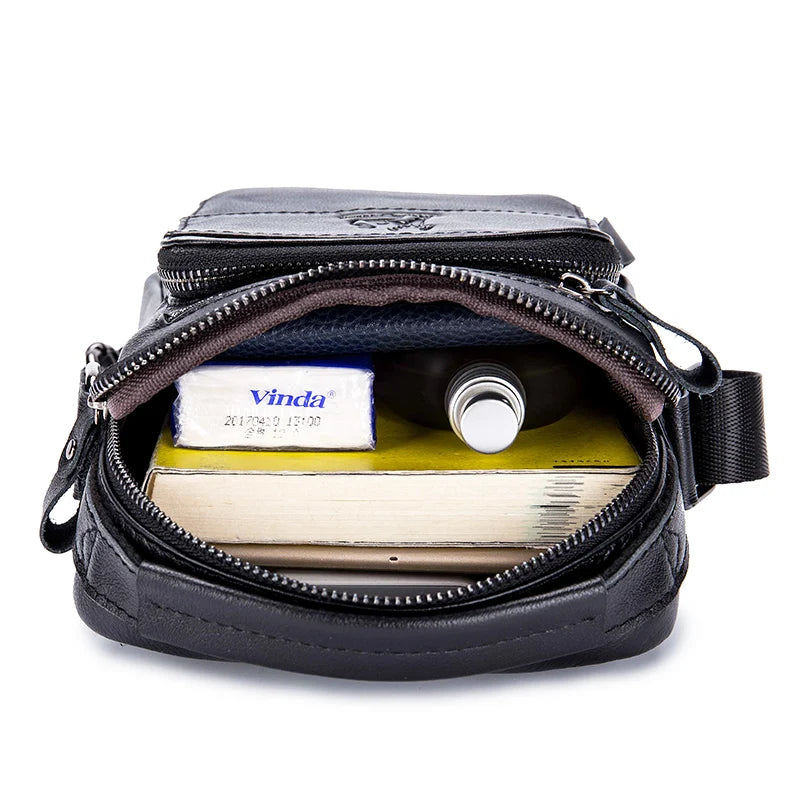 Sac bandoulière rétro en cuir pour homme – Cuir de vachette de qualité supérieure, style intemporel & Fonctionnalités quotidiennes