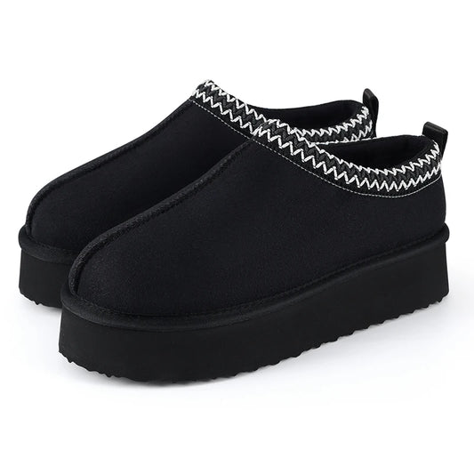 Tazzy Winter Suede Fuzzy Slippers for Women – Warm, Anti-Skid & Indoor/Outdoor Comfort