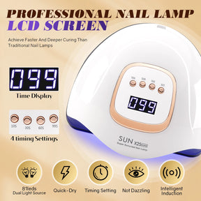 D Beauty 380W LED UV Lamp Dryer for Nails Gel Polish Drying Lamp with 4 Timer Setting Auto Sensor Professional Nail Light