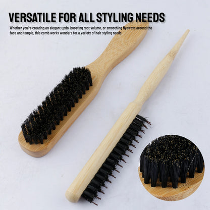 Spazzola per capelli con setole premium da 2 pezzi con manico in bambù riduce l'effetto crespo e la statica - Set di spazzole con setole per massaggio del cuoio capelluto per tutti i tipi di capelli