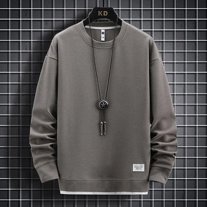 Conjunto Waffle Lounge Masculino – Moletom Casual de 2 Peças & Calças