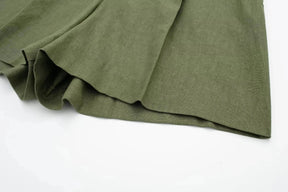 Women’s Linen Vest Shorts Set – V Neck Chic Summer Casual  Office Outfit